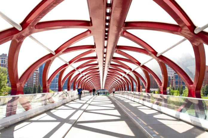 Peace Bridge in Calgary, Canada.