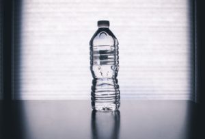 reusable water bottle on plane