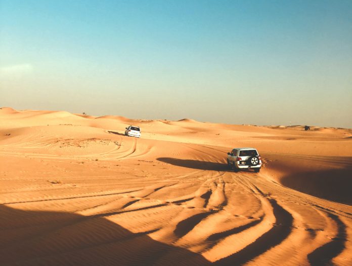Desert near Abu Dhabi, United Arab Emirates.