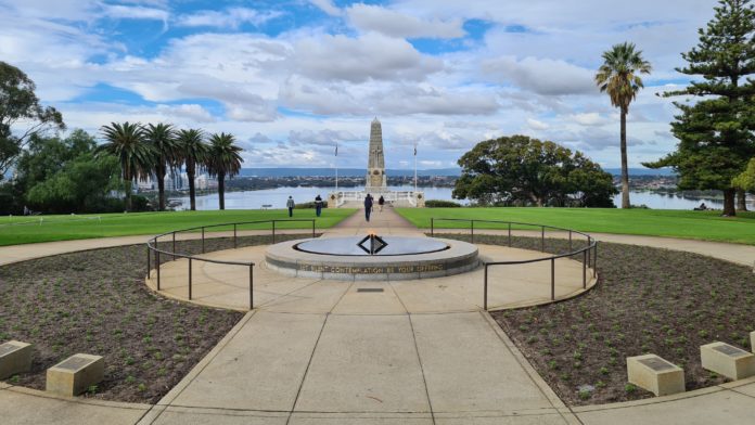 ANZAC war memorial at Kings Park, Perth, Australia.