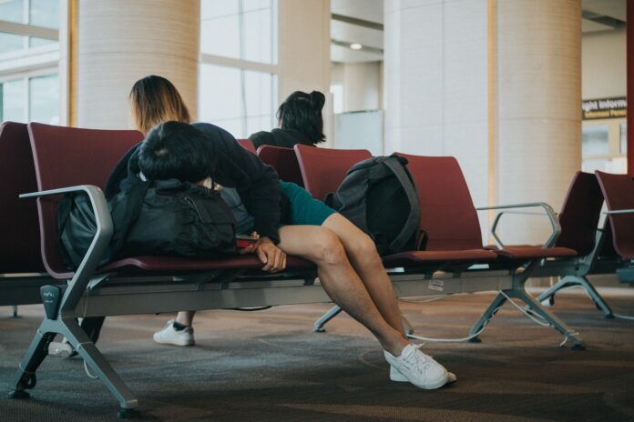 Sleeping at the airport