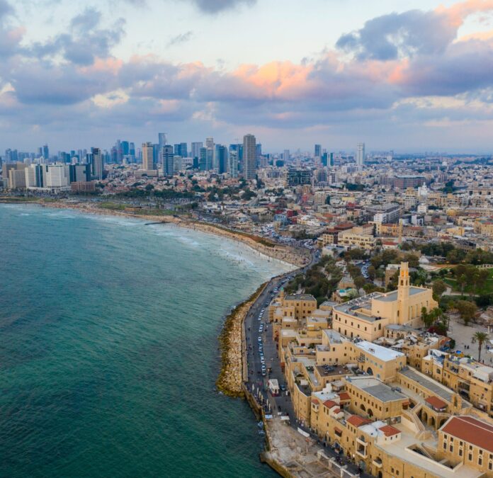 Landscape of Tel Aviv and Jaffa Old City.