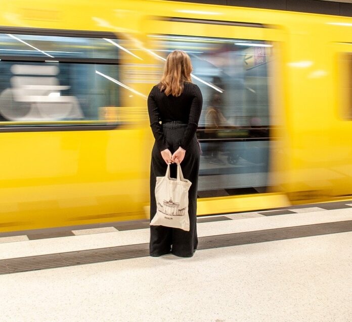 Woman waiting for the train