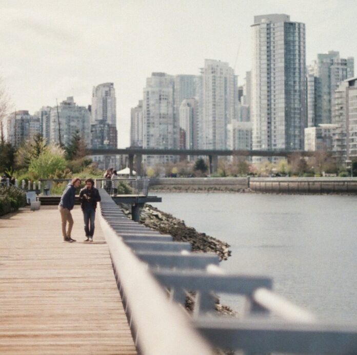 People walking on a pier in Vancouver, Canada