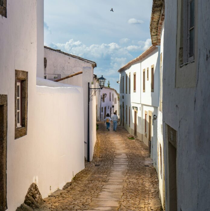 Street in the medieval fortified village of Mãrvao