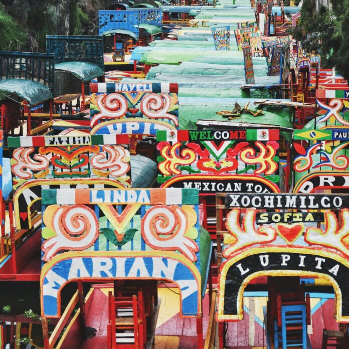 Boats in Xochimilco, Mexico