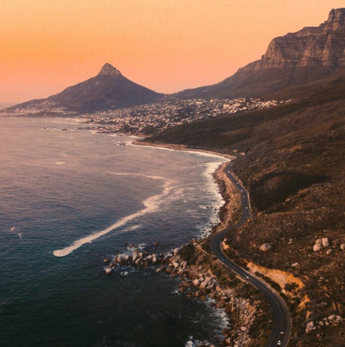 Aerial View of a Beach in Cape Town, South Africa