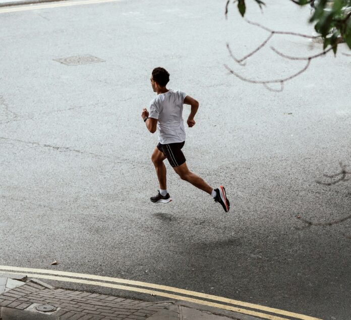 Man running on street