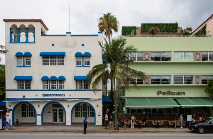 Pelican Hotel, Ocean Drive, Miami Beach, FL, USA